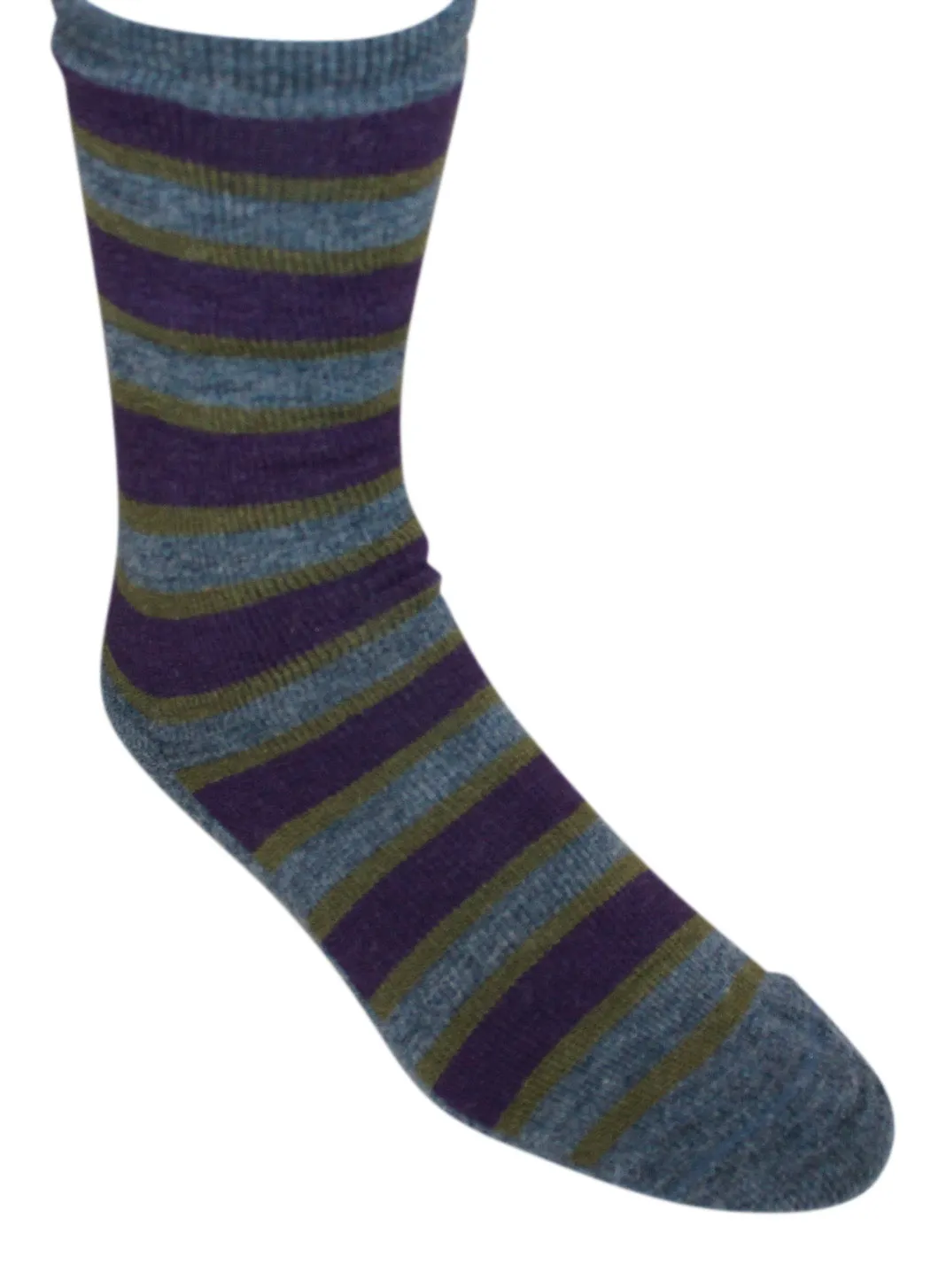 Striped Alpaca Mid Weight Crew Socks