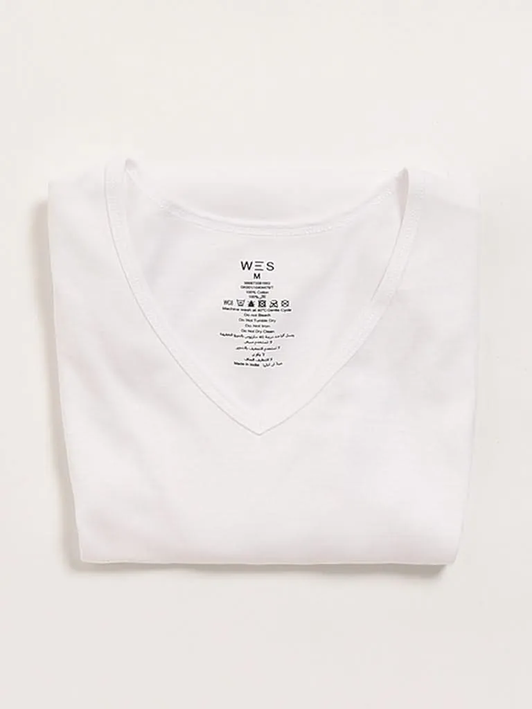 WES Lounge White Cotton Vests - Pack of 2