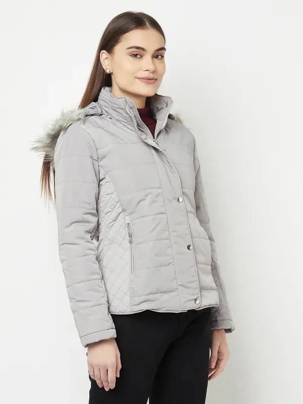 Women Light Grey Front Open Jackets