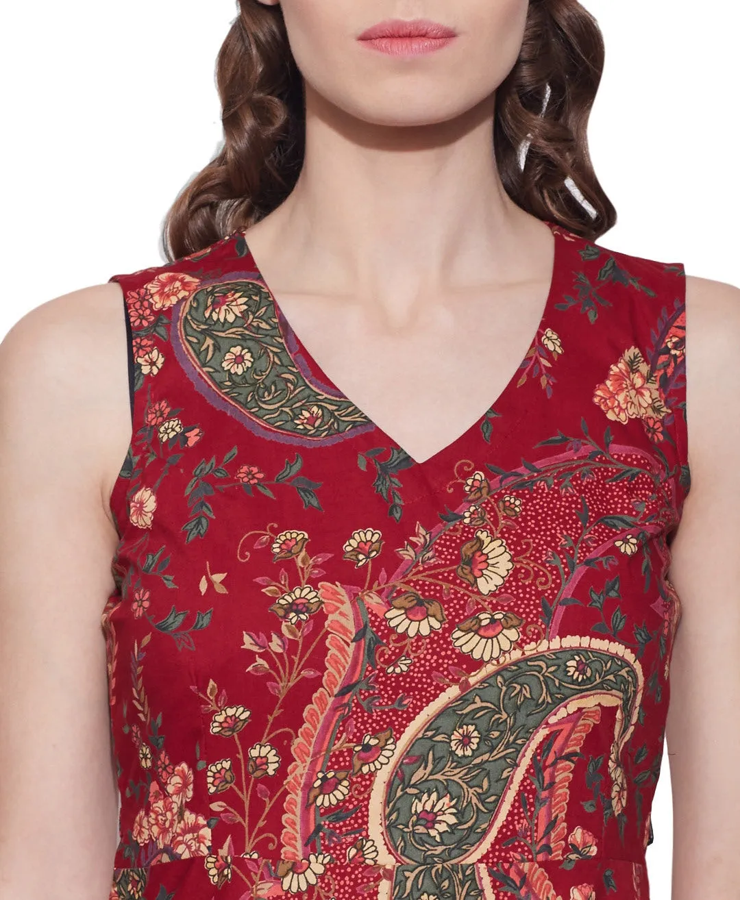 Womens Clothing Cotton Printed Dress,Machine washable,W-CPD46-1610, Size-46 Inch