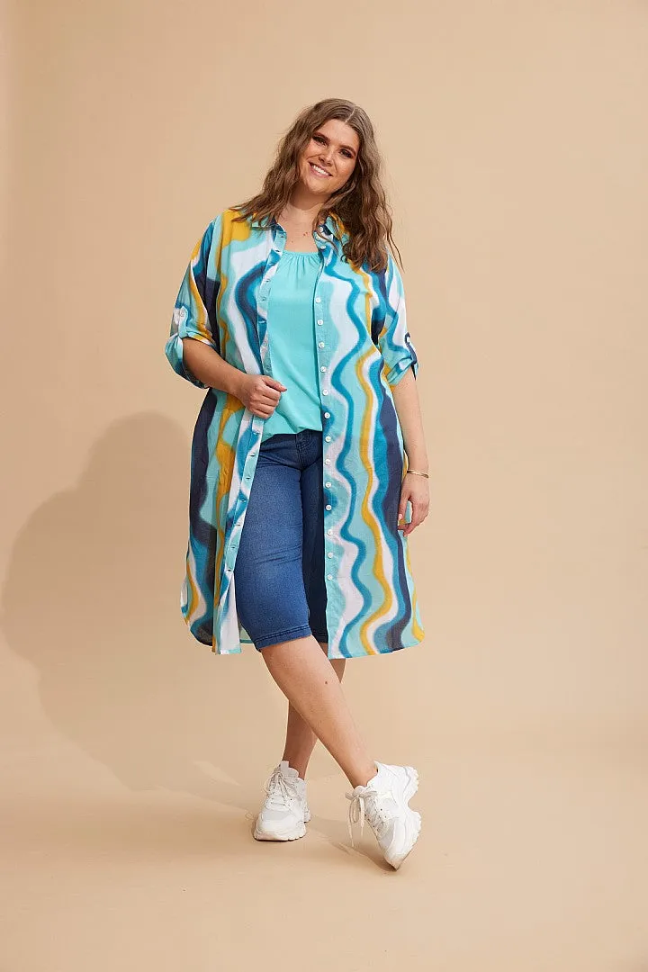 Zhenzi Cairo Vest Top in Aqua